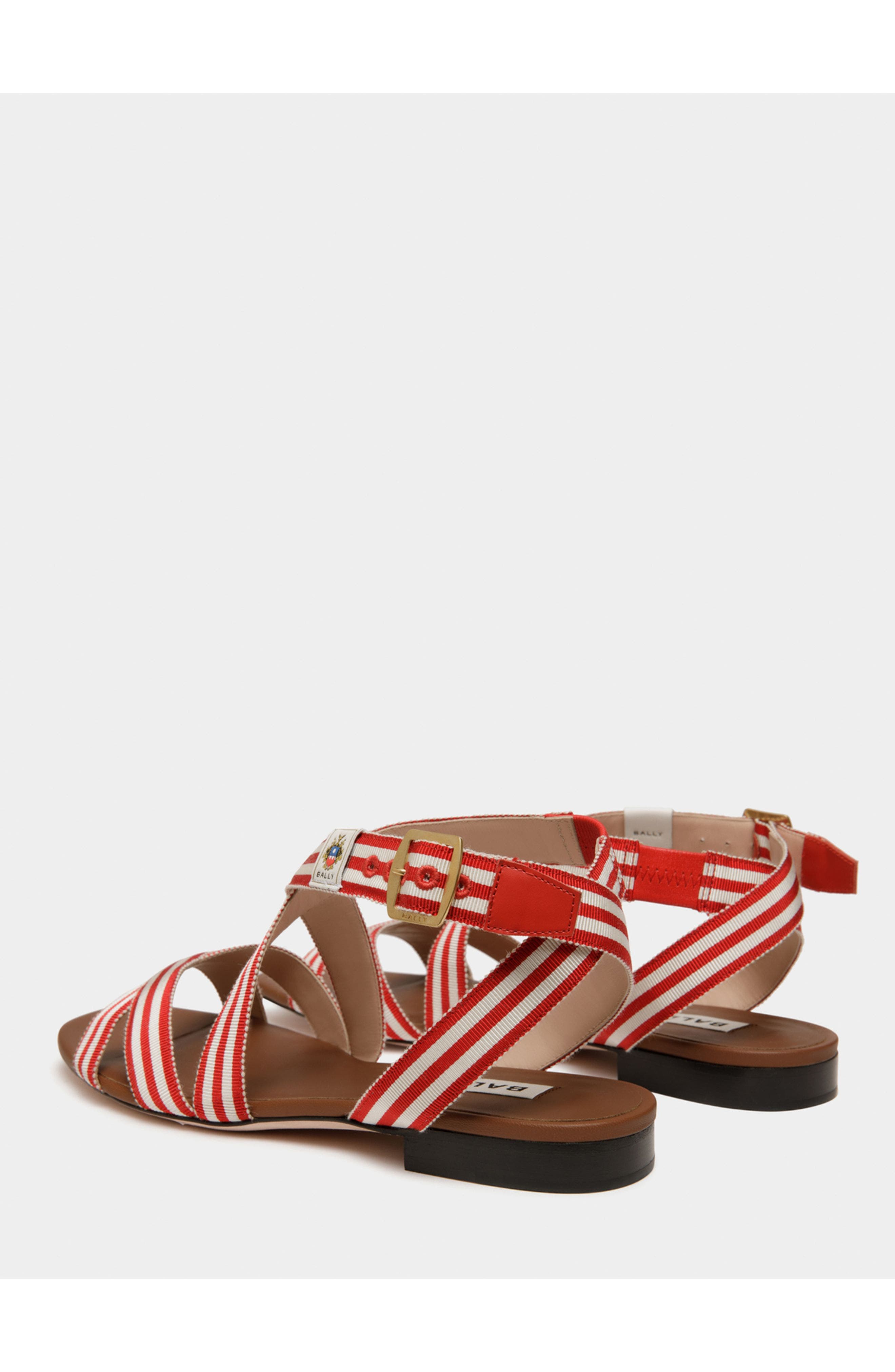 Bally Sylt Flat Sandal, Alternate, color, Red