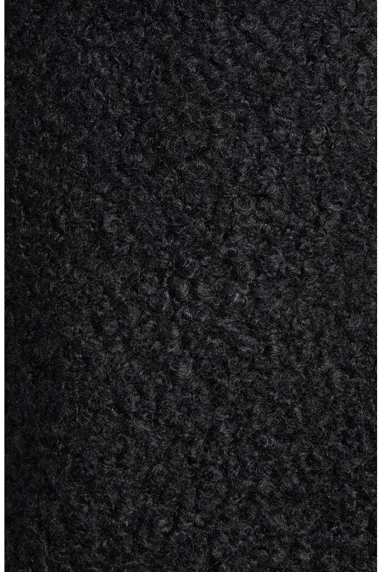 Asymmetric Bouclé Coat, Alternate, color, SOLID BLACK