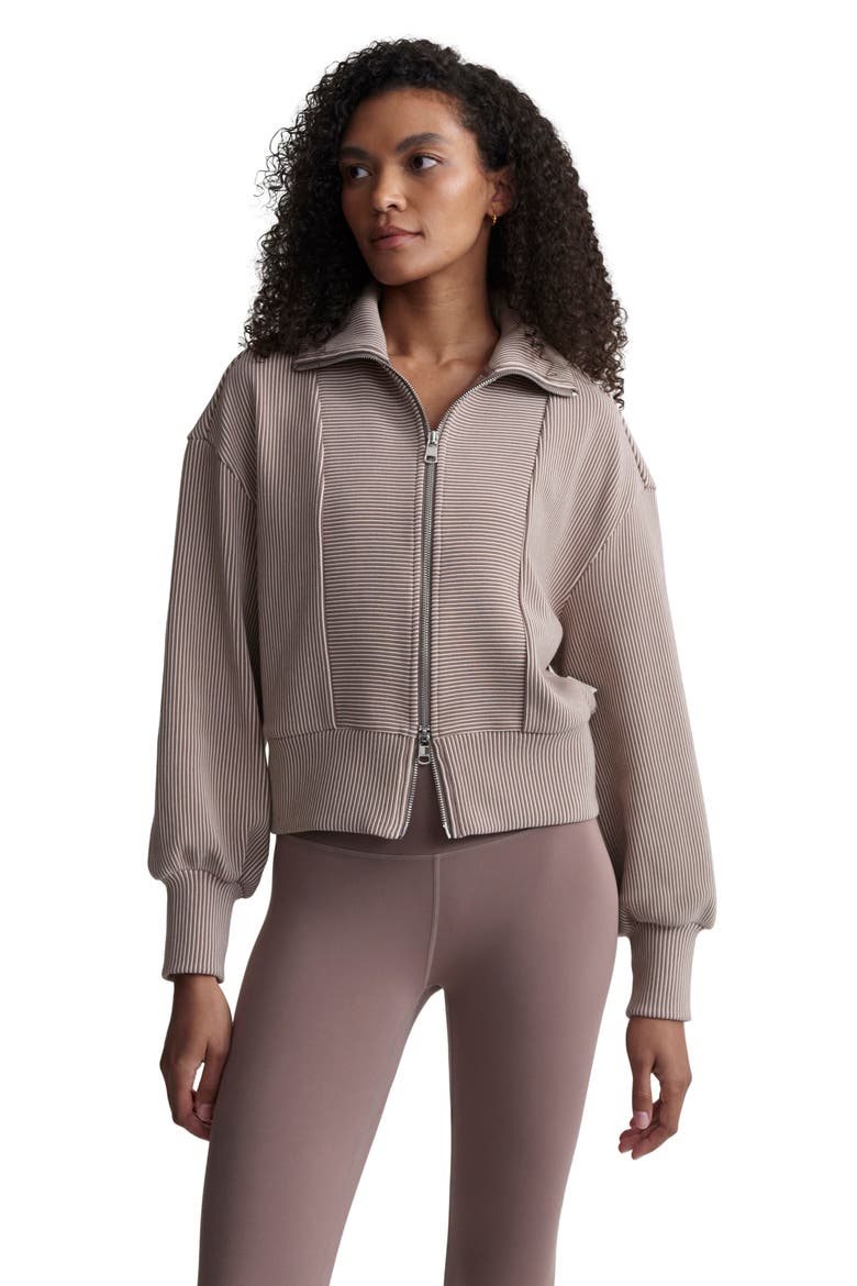 Gibbs Ottoman Rib Crop Zip Jacket, Alternate, color, TAUPE SAND