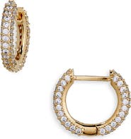 Nadri Pavé Cubic Zirconia Huggie Hoop Earrings