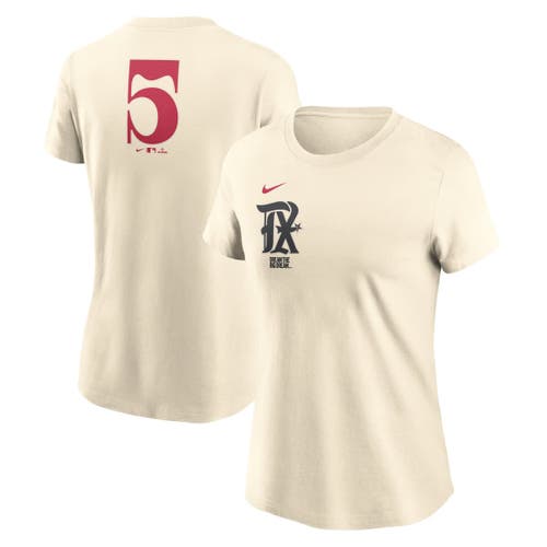 Nike Cream Texas Rangers City Connect Fuse Name & Number T-shirt In Neutral