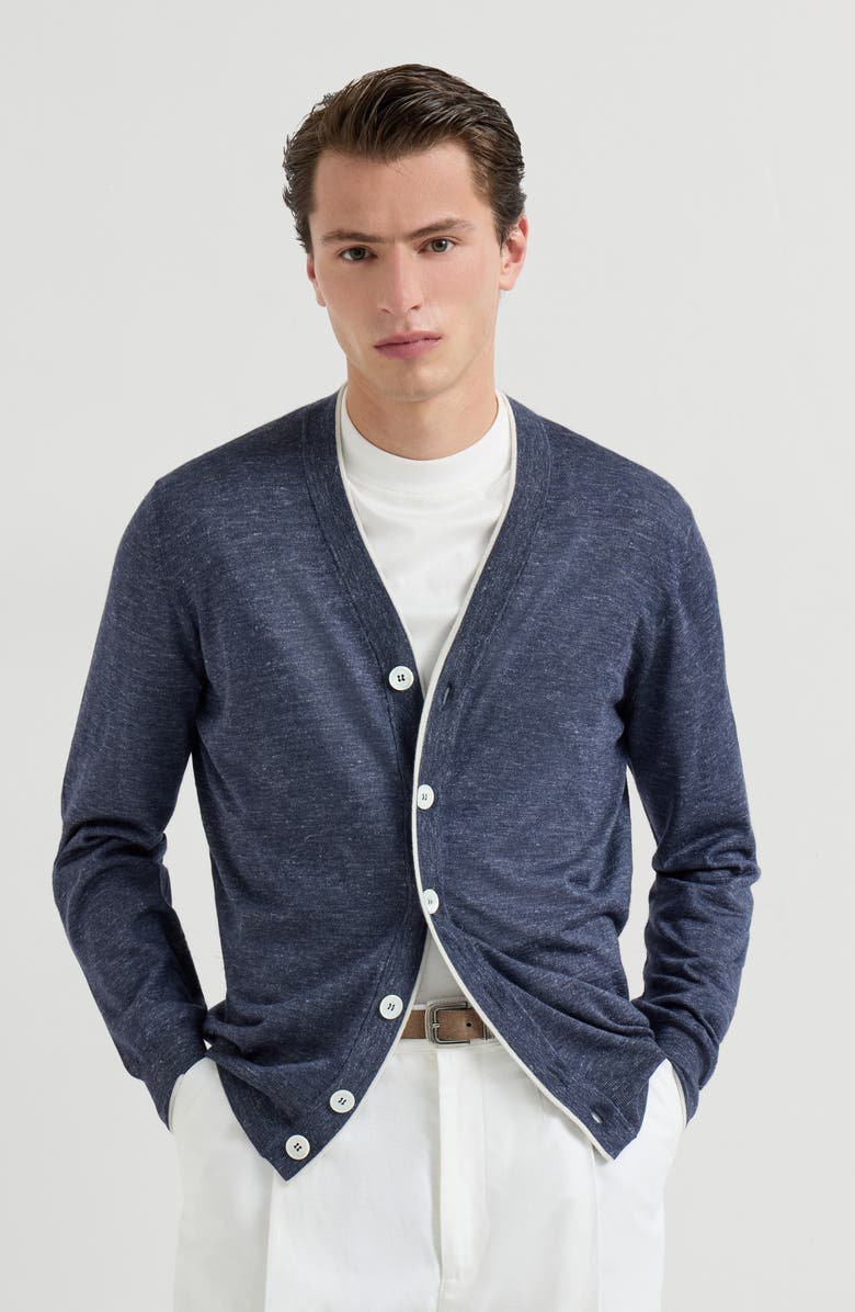 Brunello Cucinelli Lightweight cardigan, Alternate, color, Avio Blue