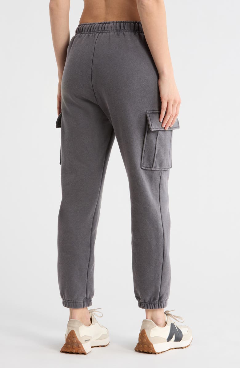 YOGALICIOUS Washed Fleece City Chic Cargo Pants, Alternate, color, Washed Moonless Night