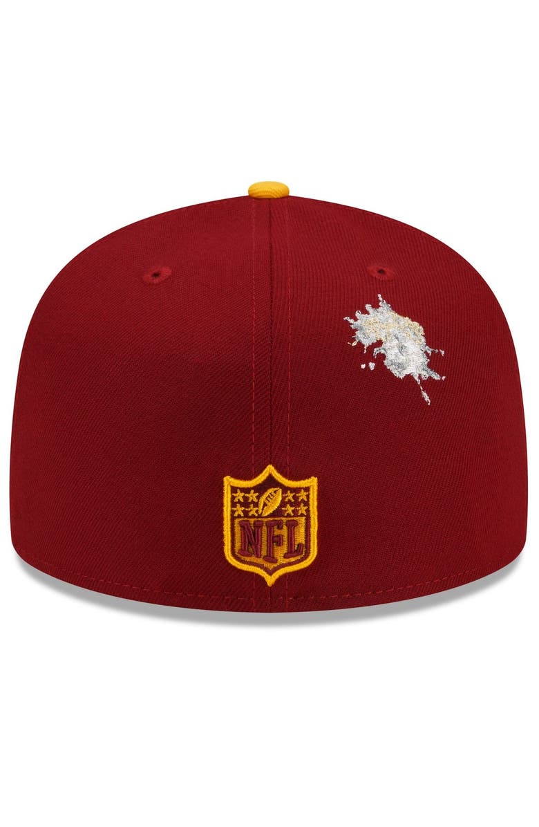 New Era x Staple Men's New Era Burgundy/Gold Washington Commanders NFL x Staple Collection 59FIFTY Fitted Hat, Alternate, color, 