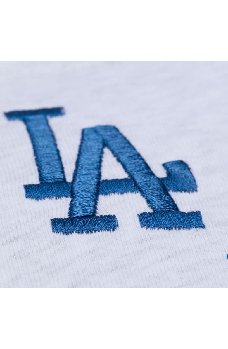 Mitchell & Ness Women's Mitchell & Ness  Heather Gray Los Angeles Dodgers Script Cropped Boxy T-Shirt, Alternate, color, Heather Gray