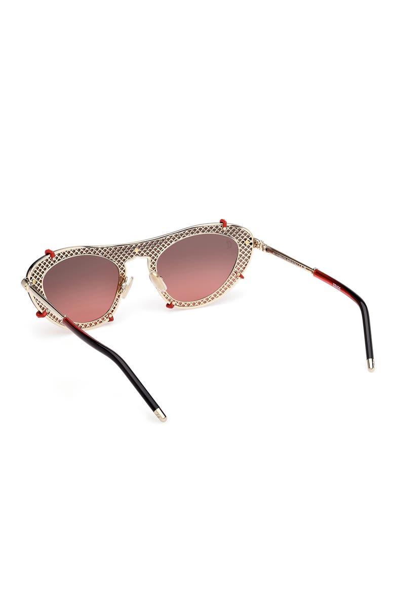 Oval Sunglasses, Alternate, color, PALE GOLD / ZEISS LENS RED