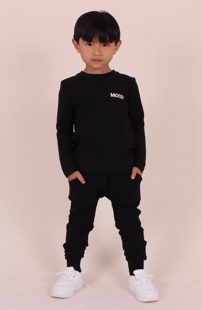 TINY TRIBE Mood Long Sleeve Graphic T-Shirt, Alternate, color, Black