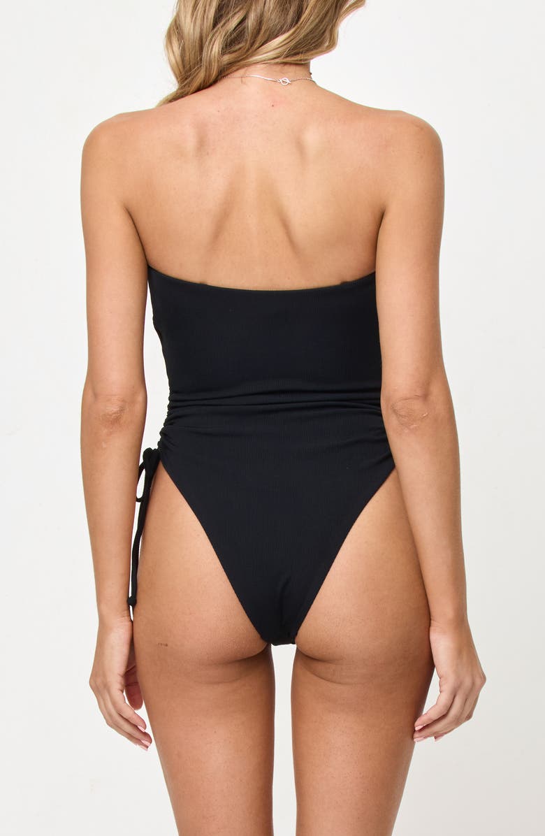LSPACE Elise Ruched Rib One-Piece Swimsuit, Alternate, color, 