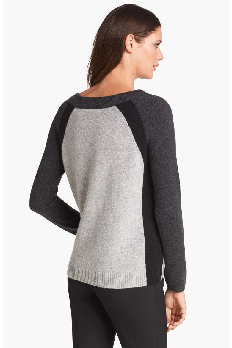 Colorblock Cashmere Sweater, Alternate, color, BLACK COMBO
