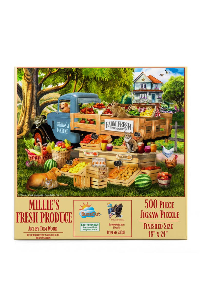Sunsout Millie's Fresh Produce 500 piece Jigsaw Puzzle for Adults, Alternate, color, Multicolor