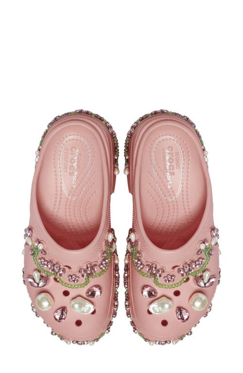 Crocs X Simone Rocha Siren Clog With Crystal & Faux Pearl Jibbitz™ In Power Pink