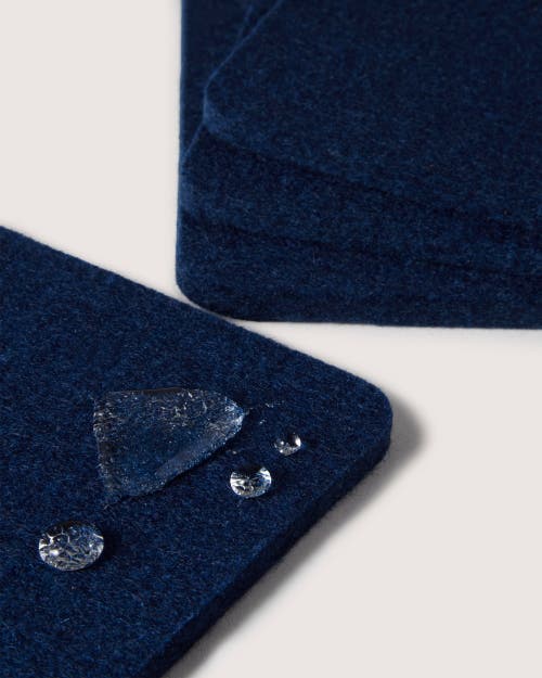 Graf & Lantz Graf Lantz Bierfilzl Merino Wool Square Coaster Multi 4 Pack In Marine