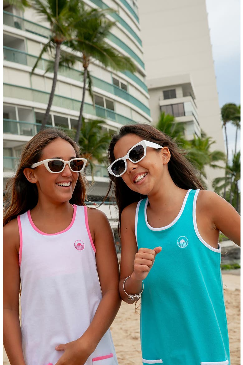 Kids' Clear Skies French Terry Cover-Up Dress, Alternate, color, POOL BLUE