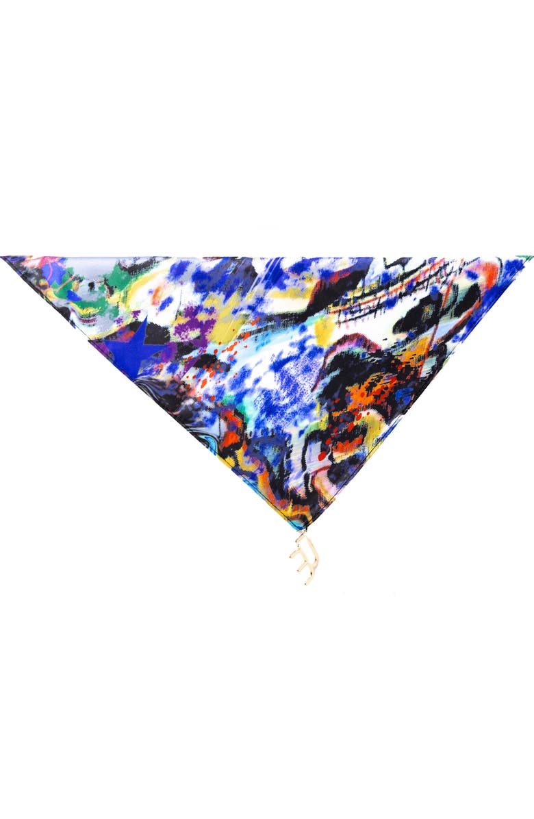 Dai Moda Frenzy Print Versa Scarf with logo hardware, Main, color, Multi