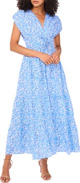 CeCe Cap Sleeve Bow Maxi Dress