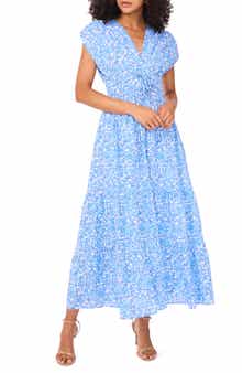 CeCe Cap Sleeve Bow Maxi Dress