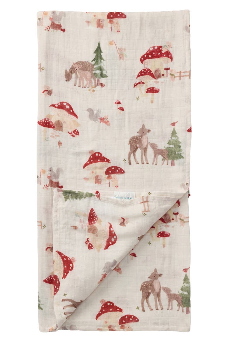 Muslin Swaddle Blanket, Main, color, FOREST FAMILIES