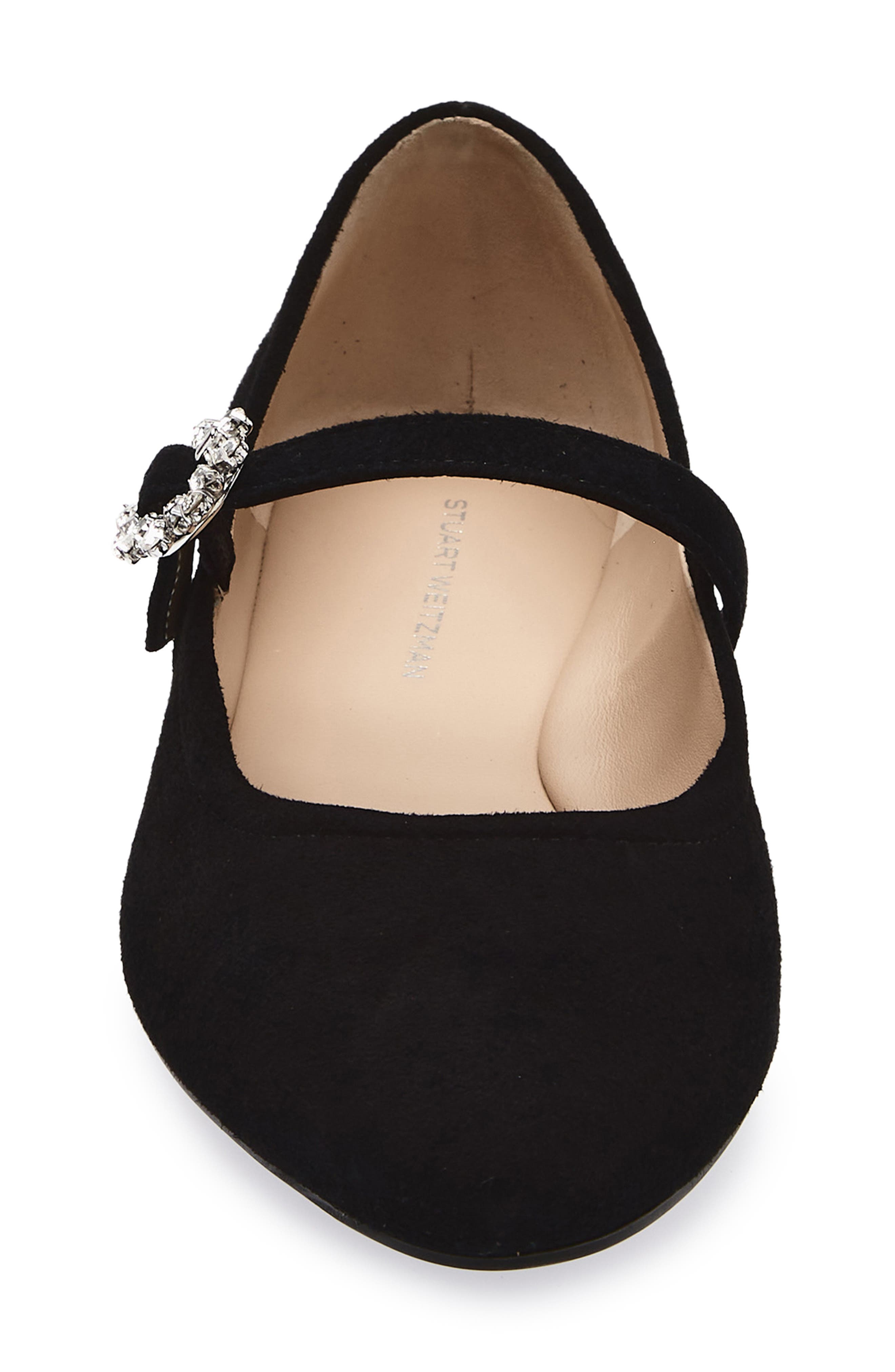 Stuart Weitzman Aura May Jane Flat, Alternate, color, Black/ Black