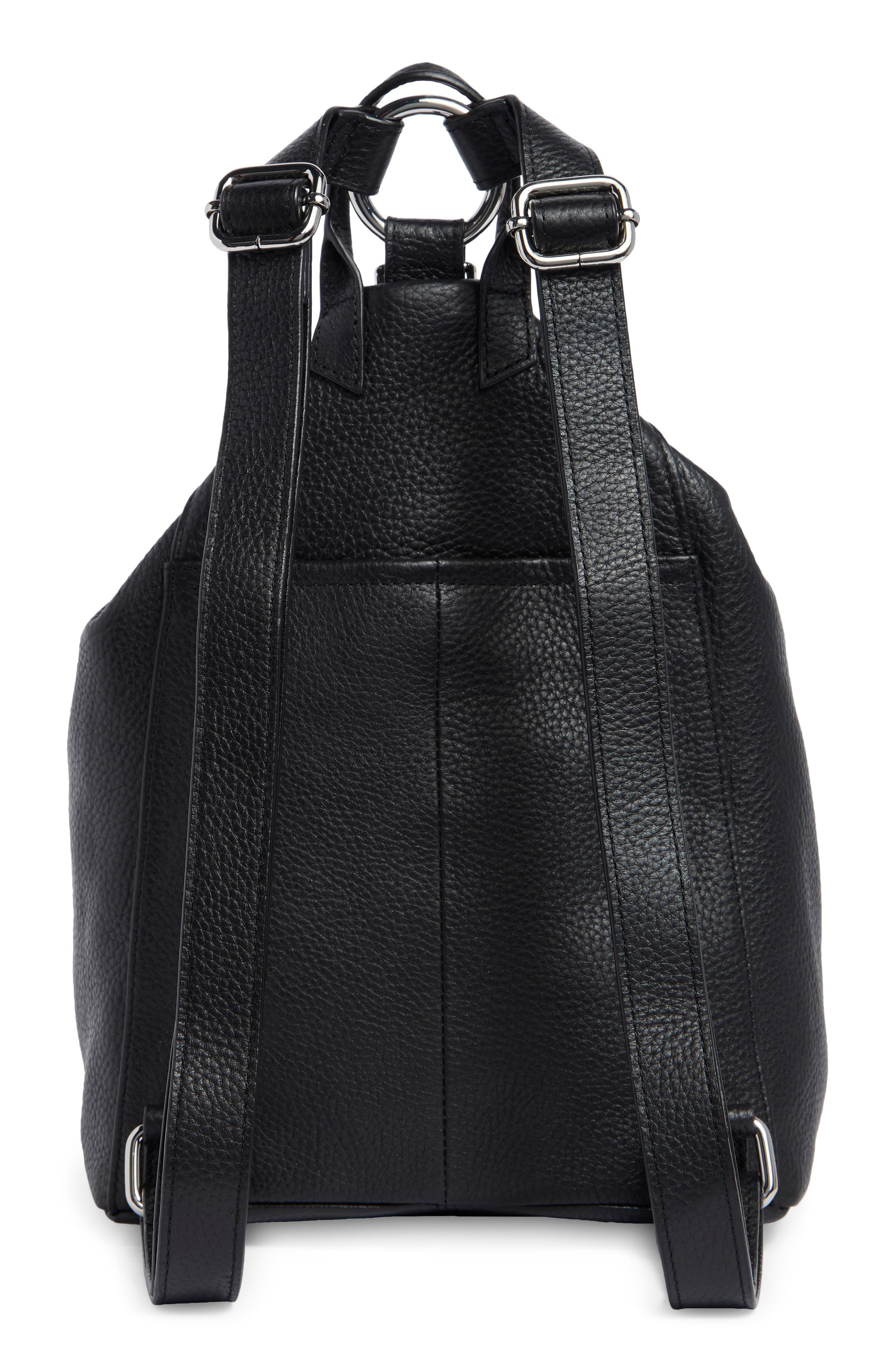 Dumbo Leather Backpack, Alternate, color, BLACK