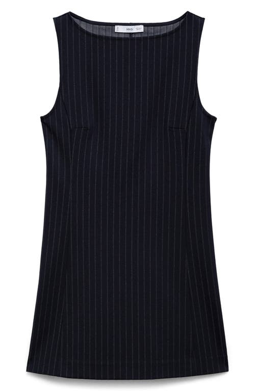 Mango Pinstripe Sleeveless Dress In Animal Print