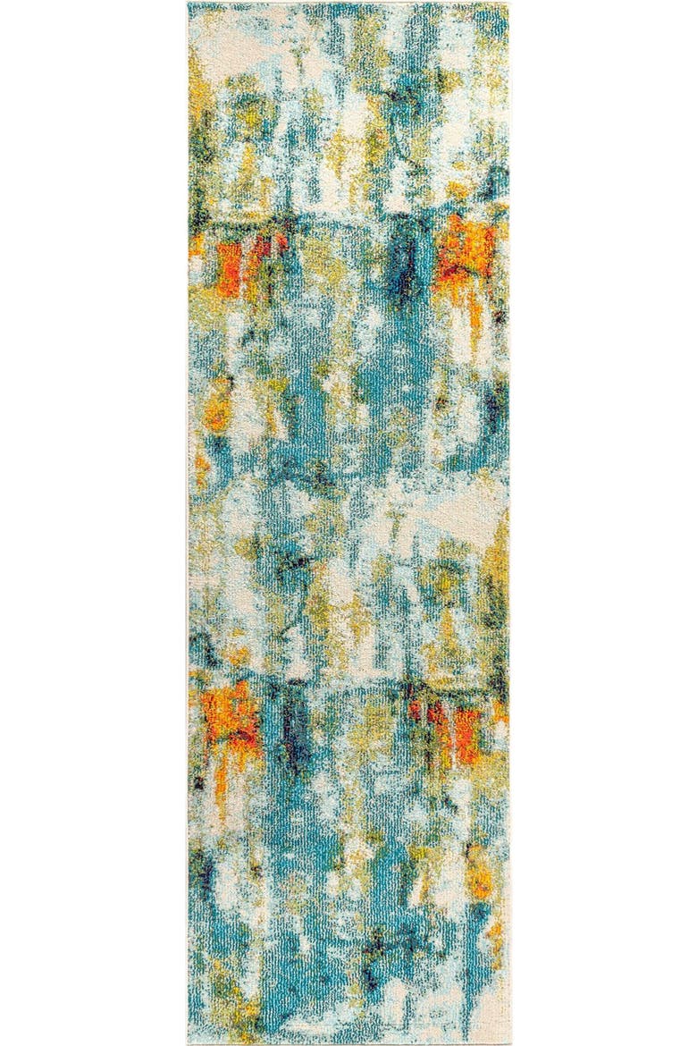 Groovy Solid Shag Area Rug, Alternate, color, Blue/Cream