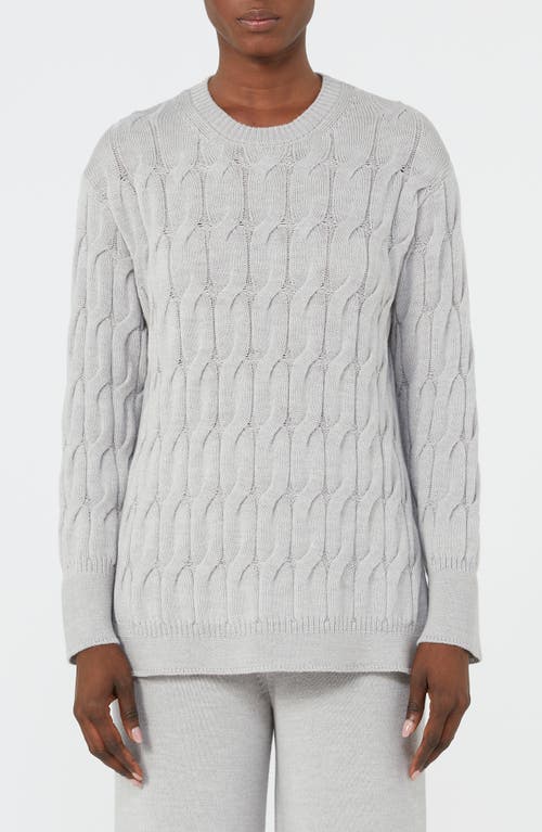 Mm By Max Mara Quid Cable Stitch Sweater In Gray