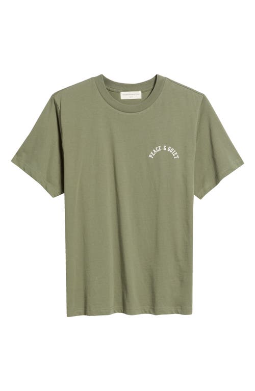 Museum Of Peace And Quiet Museum Of Peace & Quiet Arch Logo Pigment Dyed Graphic T-shirt In Olive