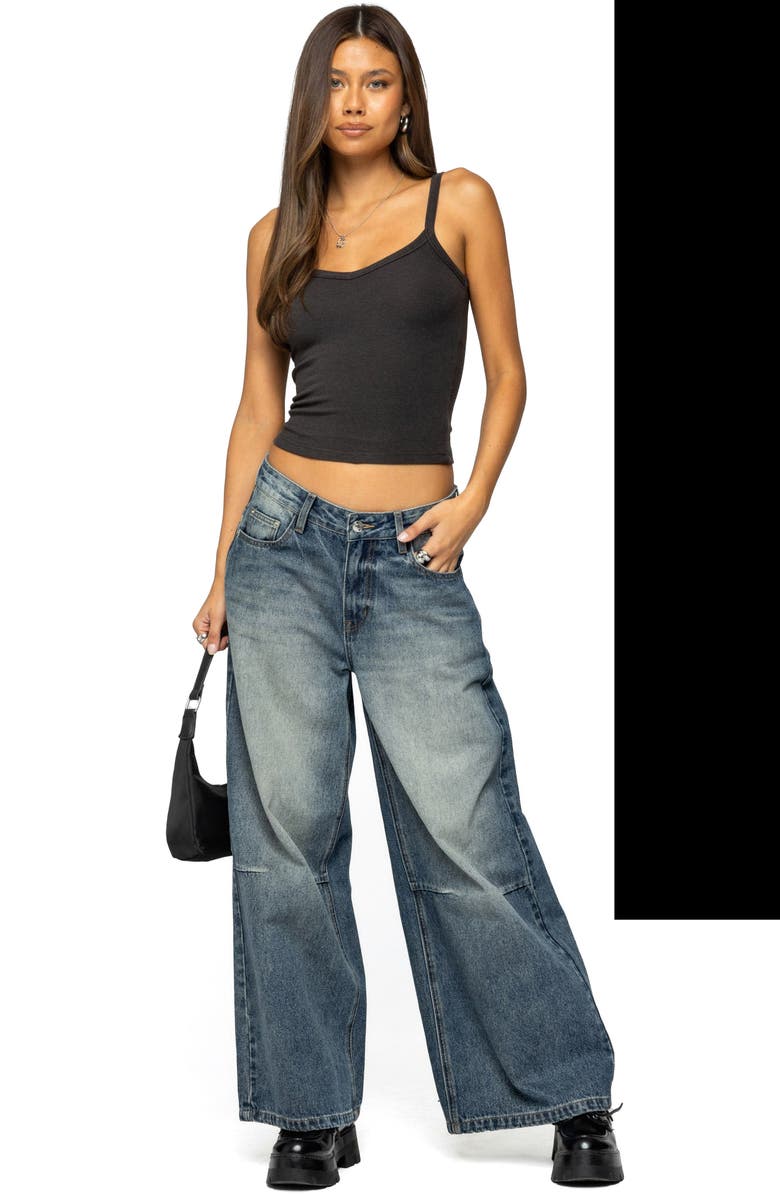 EDIKTED Aspyn Rib Camisole, Alternate, color, Dark-Gray