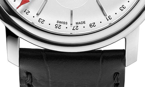 Frederique Constant Men's Swiss Classics Business Timer Black Leather Strap Watch 40mm In Black