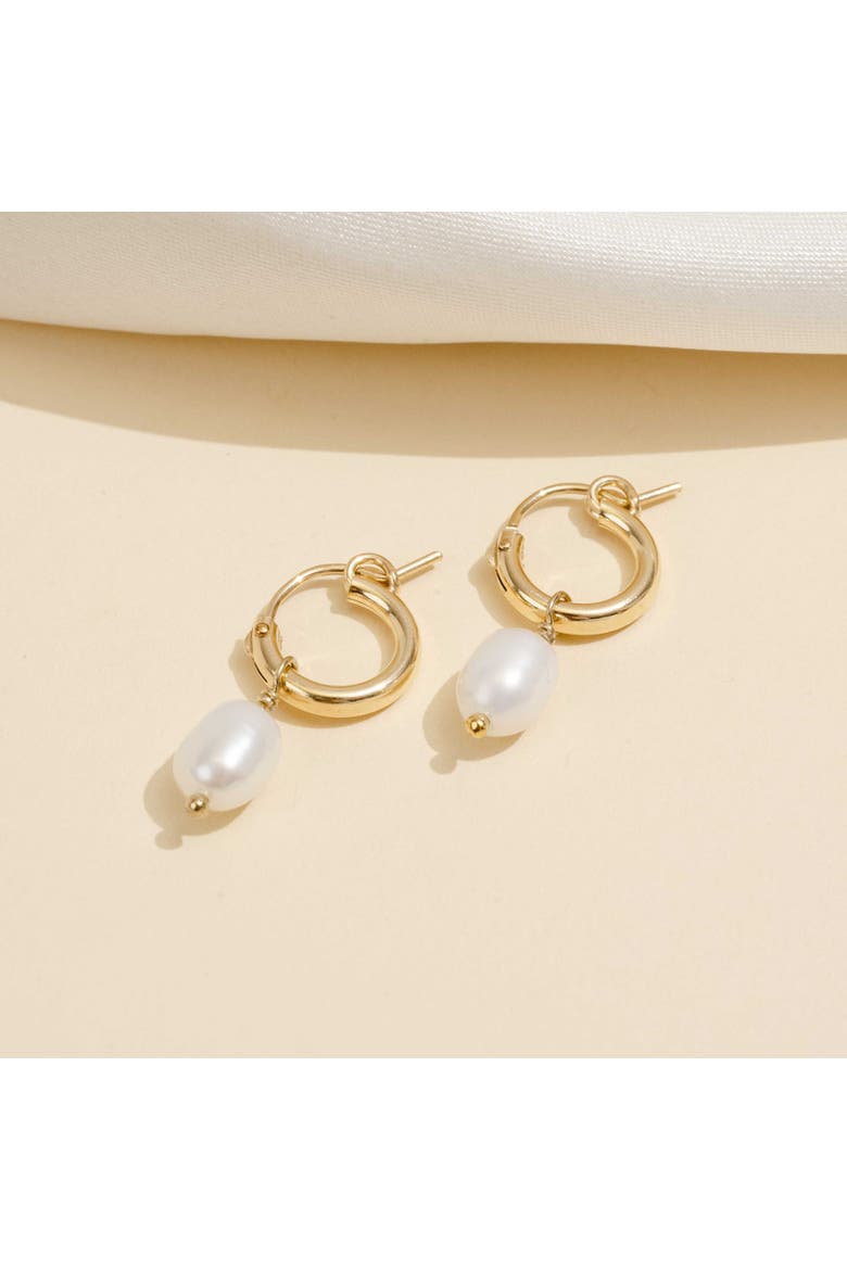 Pearl Hoops, Alternate, color, White/Gold
