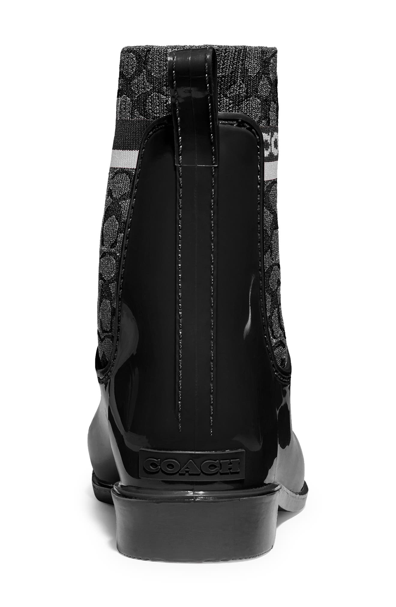 Rivington Waterproof Chelsea Rain Boot, Alternate, color, BLACK RUBBER