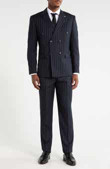 Pinstripe Peak Lapel Two-Piece Suit