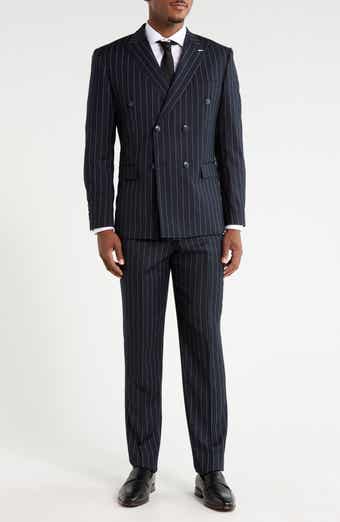 Pinstripe Peak Lapel Two-Piece Suit