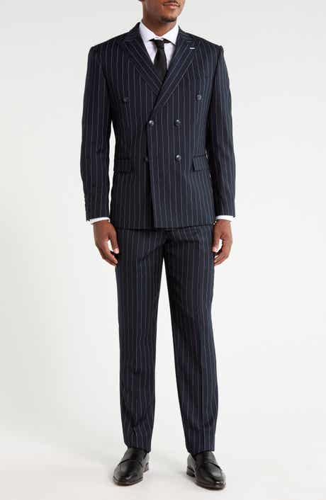 Pinstripe Peak Lapel Two-Piece Suit