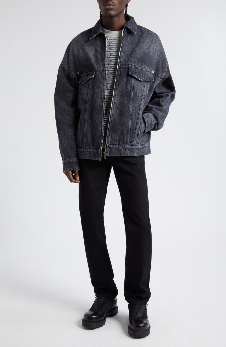 Givenchy Year of the Dragon Oversize Denim Jacket, Alternate, color,