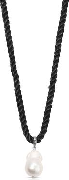 Ettika Rope Cord Freshwater Pearl Pendant Necklace