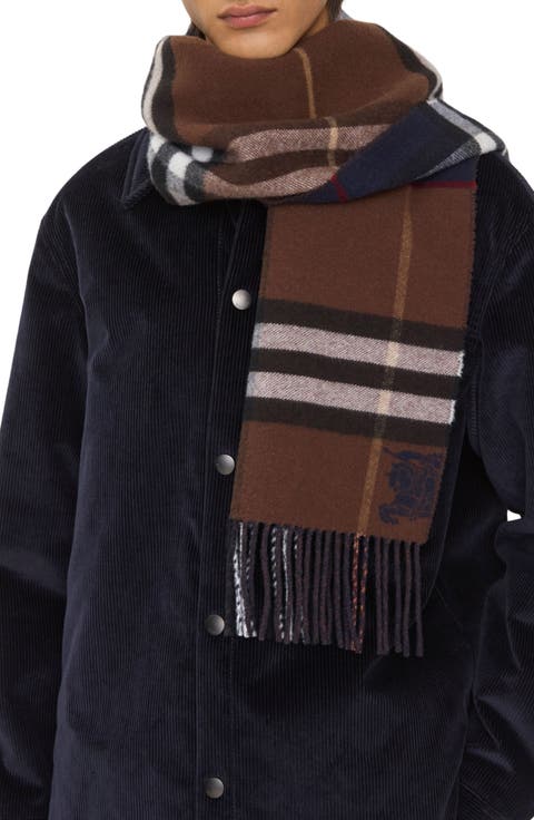 Jacquard Check Double Face Cashmere Fringe Scarf