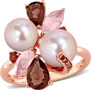 DELMAR 7-8.5mm Pink Cultured Freshwater Pearl Ring