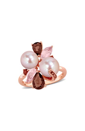 Delmar 7-8.5mm Pink Cultured Freshwater Pearl Ring In Pink