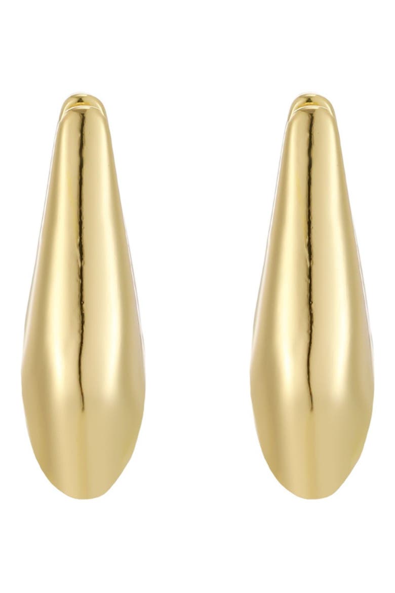 14K Gold Plated Geometric Hoop Earrings, Alternate, color, GOLD