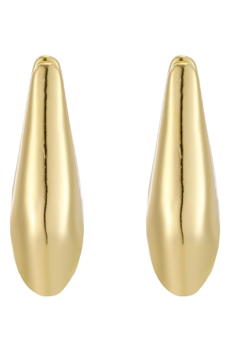 Adornia 14K Gold Plated Geometric Hoop Earrings, Alternate, color, Gold
