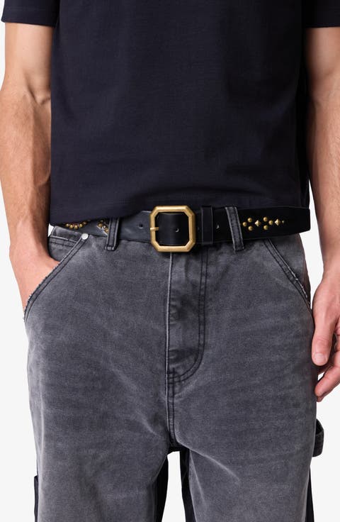 Mojave Cow Print Leather Belt
