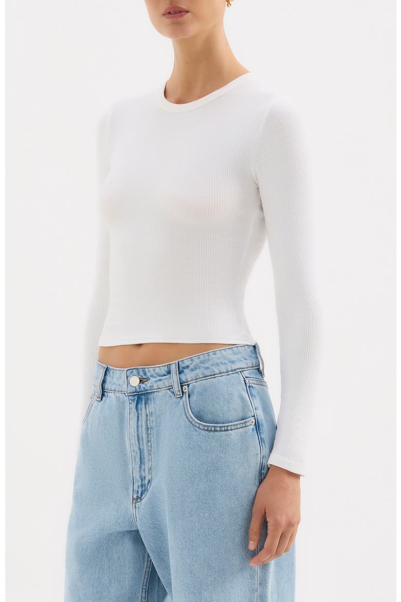 Rib Ls Tee, Alternate, color, White