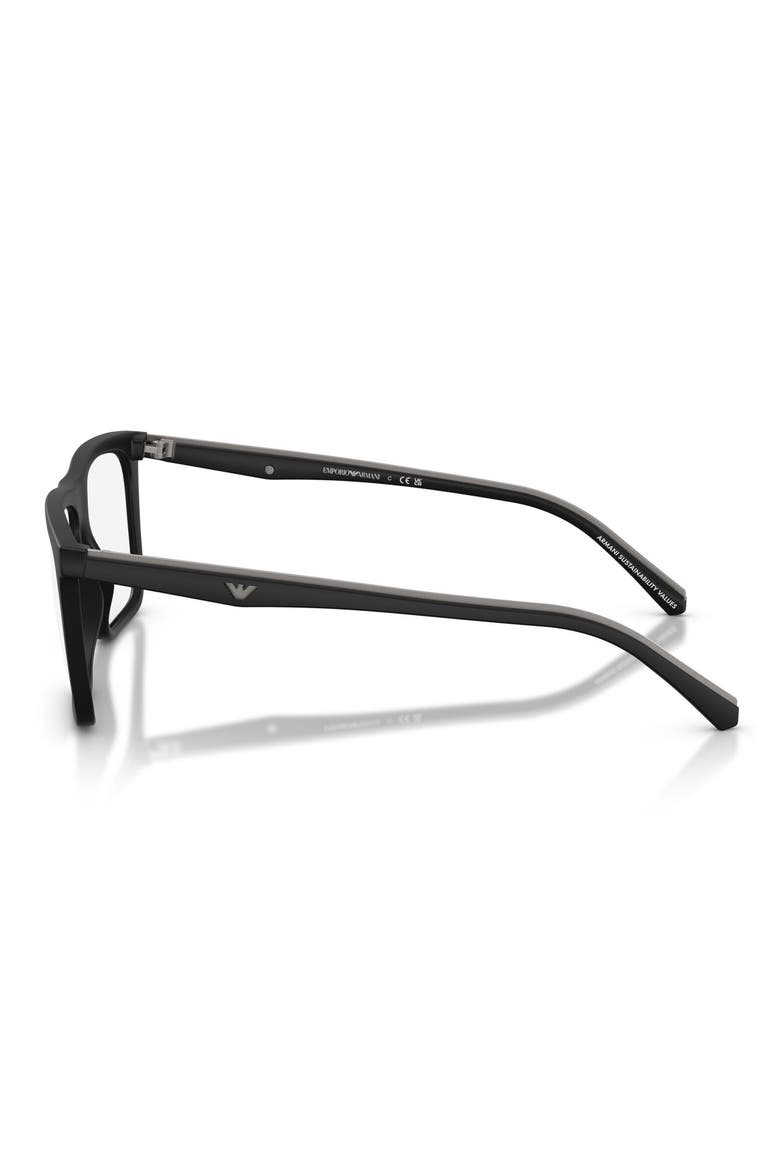 56mm Clip-On Style Square Sunglasses, Alternate, color, MATTE BLACK / CLEAR