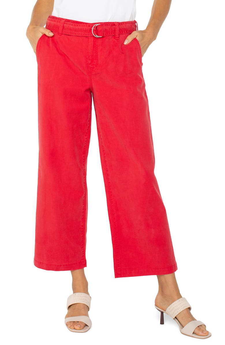 Liverpool Los Angeles Stride High Waist Crop Belted Wide Leg Pants, Main, color, 
