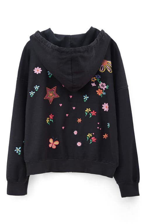 Billy T Sketchbook Embroidered Zip-up Graphic Hoodie In Black