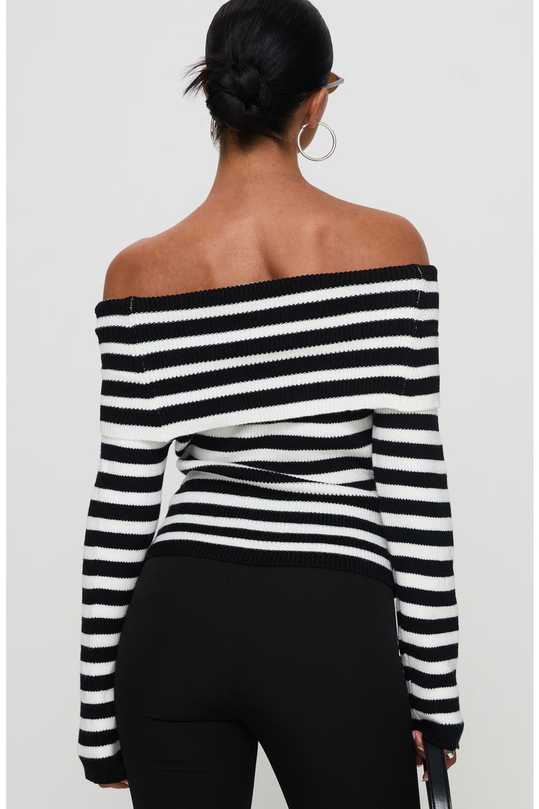 Danyel Off the Shoulder Striped Sweater, Alternate, color, MULTI