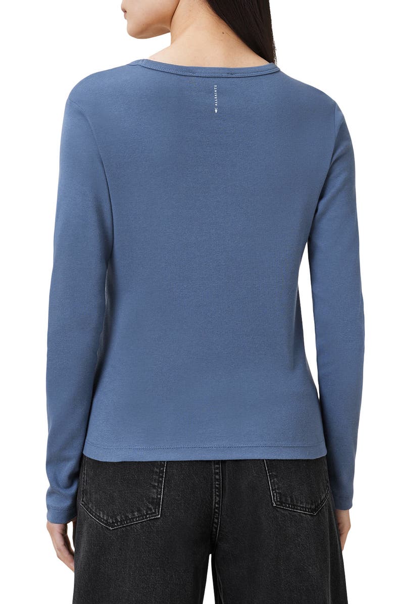 AllSaints Stevie Long Sleeve Organic Cotton T-Shirt, Alternate, color, Light Denim Blue