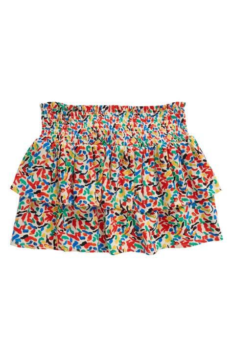 Kids' Confetti Print Smocked Waist Tiered Skirt (Toddler, Little Kid & Big Kid)