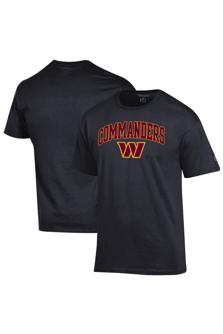 Men's Champion Black Washington Commanders Arch Over Logo T-Shirt, Main, color, Black